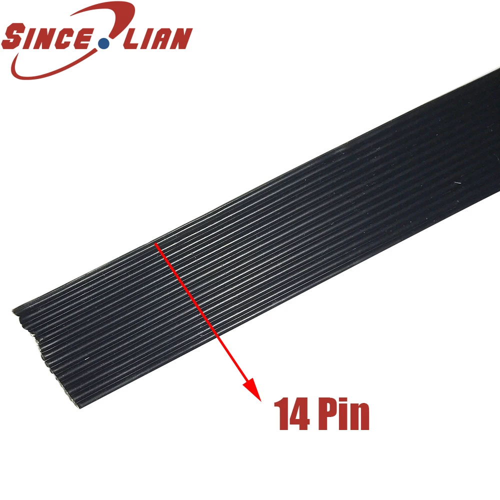 

14Pin 22AWG Silica Gel Wire Cable 14p OD 23.8mm Soft Parallel Line 22AWG 0.3 square Black Copper Wire
