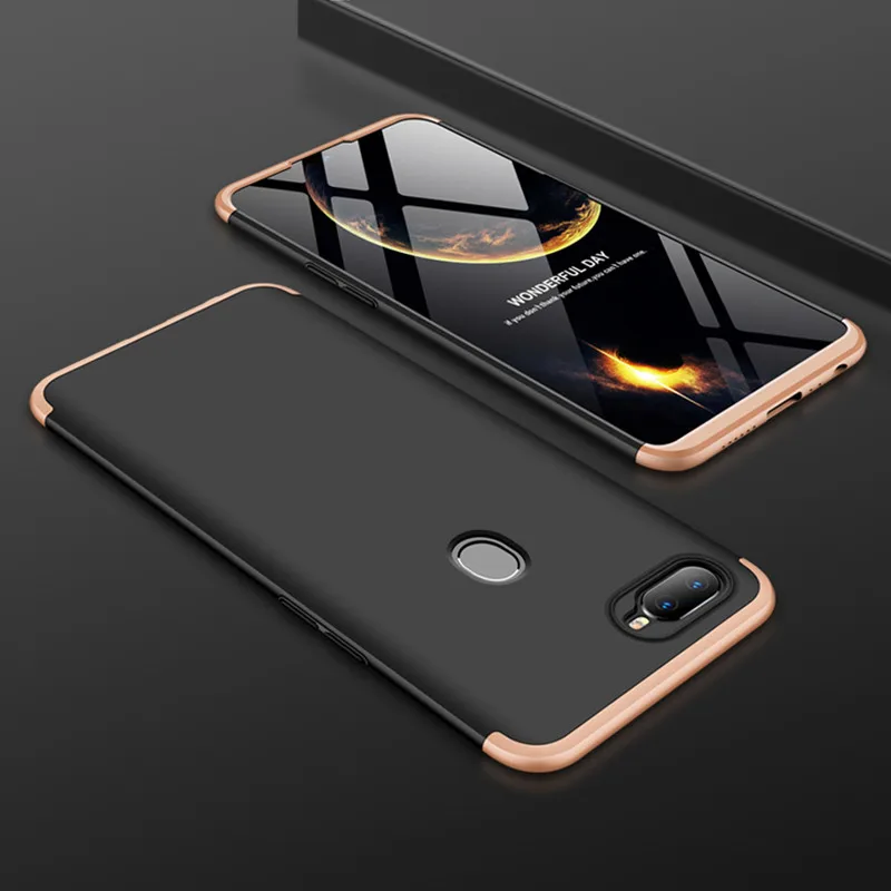 CCDZ 3 in 1 Luxury 360 Degree Full Protection Hard PC Matte Case For OPPO A7 Cover Shockproof Body Protective Phone |