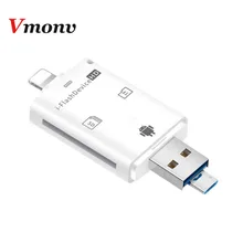 

Vmonv 3 in 1 I-Flash Device USB OTG Micro USB SD SDHC TF memorey Card Reader for iPhone 8 X XS MAX XR For ipad Android Phone PC