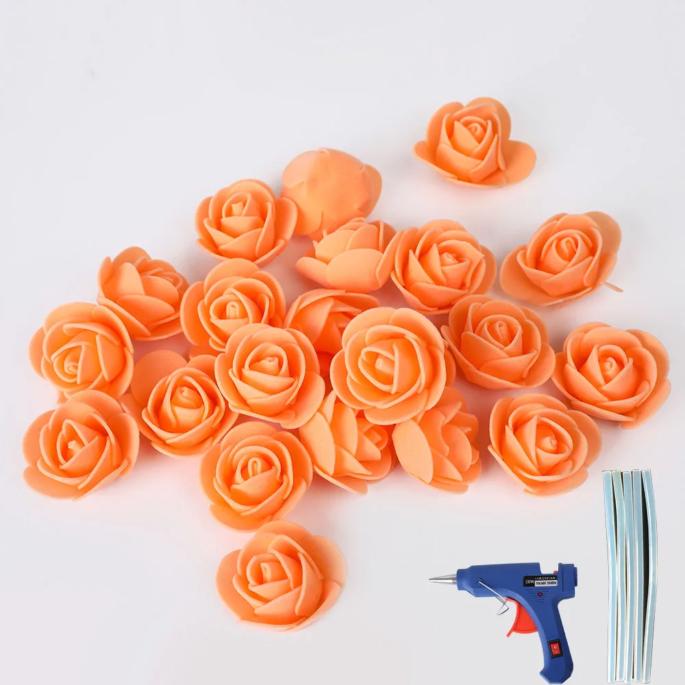 20/35 комплекты cm пена Роза пресс-форма мишки диван из искусственного полиэтиленового цветочного бутона сделай сам цветок Розы Масляной Живописи аксессуары в виде мишки для Свадебная вечеринка на день рождение - Цвет: orange
