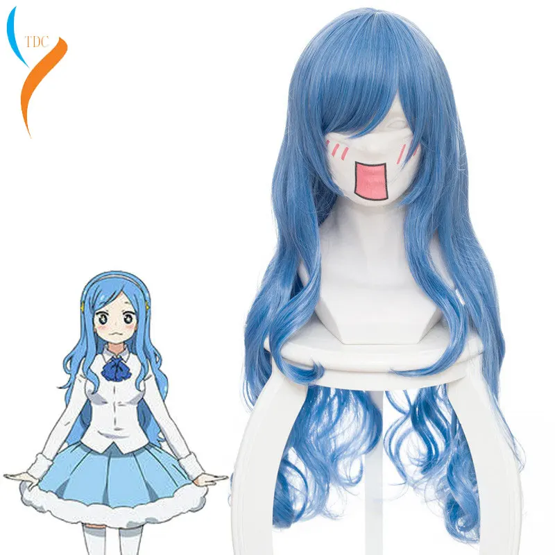 

80cm Blue Mix Wavy Long Synthetic Wig Himouto! Umaru-chan Cosplay Tachibana Sylphynford Cosplay Full Wigs Heat Resistance