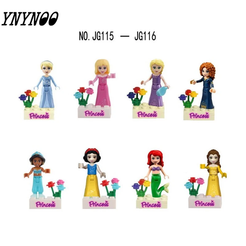 

YNYNOO Cinderella Tinker Bell Ariel Snow White Princess Building Bricks Blocks Kid Baby Toy compatible Legoingly