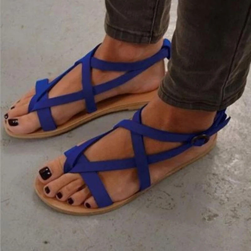 

2019 New Fashion Women Bohemia Sandals Ankle Strappy Flats Open Toe Shoes Summer Flip-Flops LBY2019