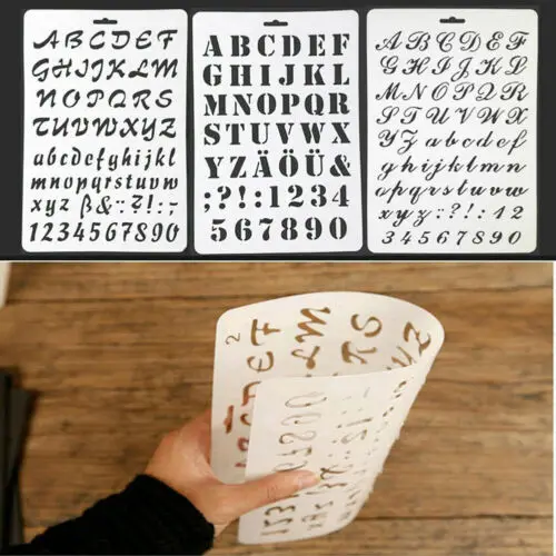 Горячие буквы алфавита трафарет тонкие пластиковые буквы и цифры краски искусство ремесло подарок