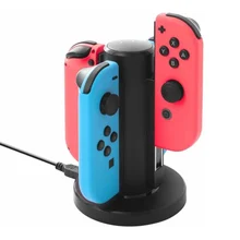 4 в 1 Joy-Con зарядная док-станция светодиодный индикатор зарядки Подставка для зарядки держатель с Micro USB кабелем для консоли nintendo Switch