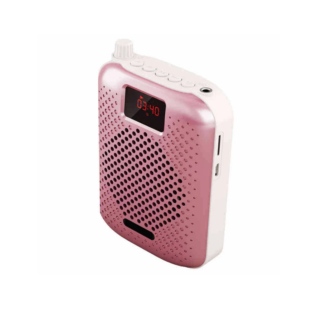 Bluetooth Динамик Мегафоны Динамик микрофон голосовой усилитель Поддержка FM радио TF карты MP3 плеер - Цвет: Розовый