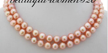 

free shipping 00122 round pink freshwater pearl necklace clasp