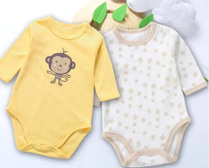 yellow monkey Комплект одежды для малышей из 2 предметов; боди для малышей с длинными рукавами; костюмы для малышей; Одежда для мальчиков и девочек; одежда для детей из хлопка - Цвет: yellow monkey