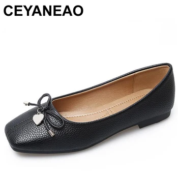 

CEYANEAO 2018 New Fashion Soft Single Shoes Women Flats Shoes Elegant Office Ladies Brand Shoes Flat Heel Womens Footwear E1092