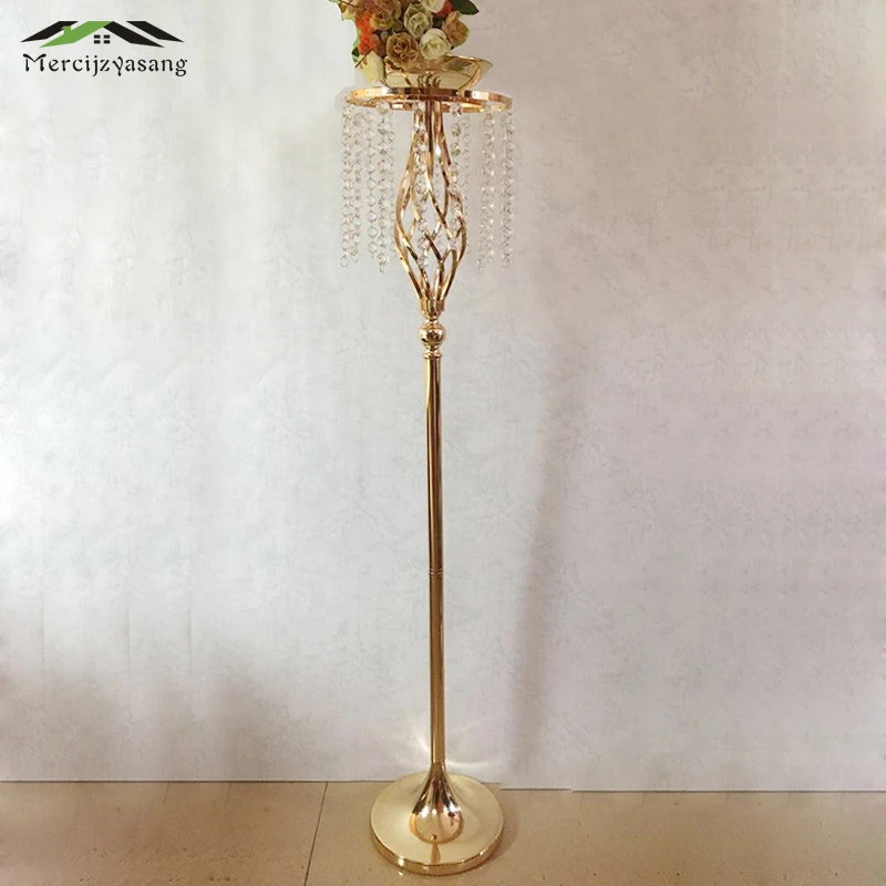 

2Pcs/Lot Flower Vases Floor Crystal Vase Plant Floral Holder Flower Pot Road Lead for Home/Wedding Corridor Decoration G187