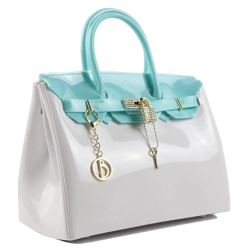 

High End Custom Diamond Locks Shoulder Bags Jelly Platinum Bag Lady Beach Bag Handbag Famous Designer Female Tote Bags
