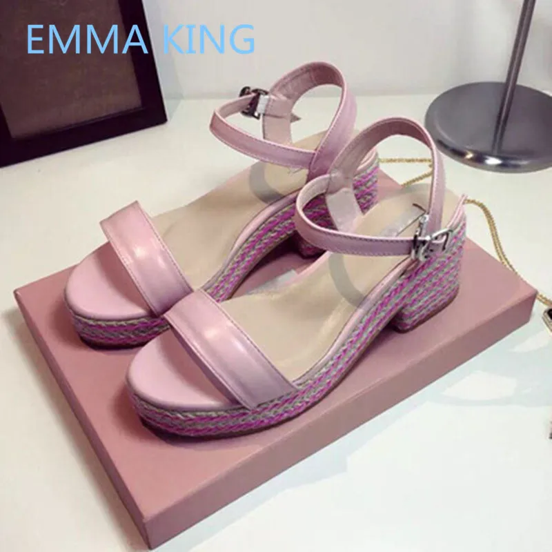

2019 New Women Summer Platform Sandals Open Toe Ankle Strap Chunky High Heels Laides Wedding Shoes Woman Sexy Gladiator Sandals