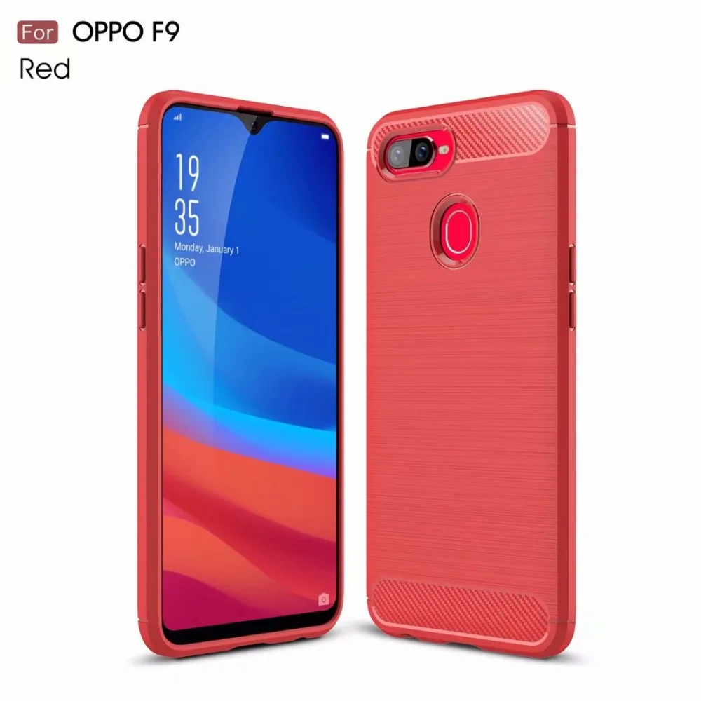 

For OPPO F9 Case OPPO F9 Cover Carbon Fiber Shockproof Soft Silicone TPU Case for OPPO F9 CPH1823 CPH1828 Phone Coque
