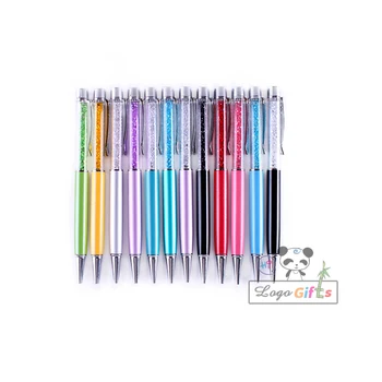 

Cute fashion diamond pen with crystal on top head custom printed with wedding date best wedding gifts for guests souvenirs