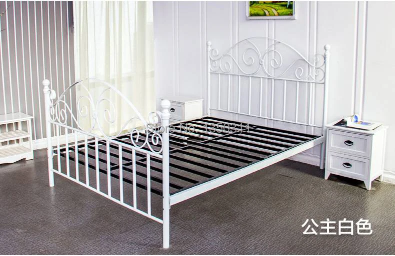 Modern, wrought iron metal bed, single or double. Width (1 m to 1.8 m) * 2 meters in length, can be customized Modern, wrought iron metal bed, single or double. Width (1 m to 1.8 m) * 2 meters in length, can be customized