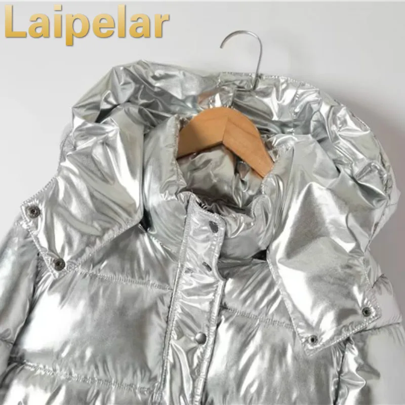 Laipelar серебряное модное плотное хлопковое пальто с капюшоном зимние куртки