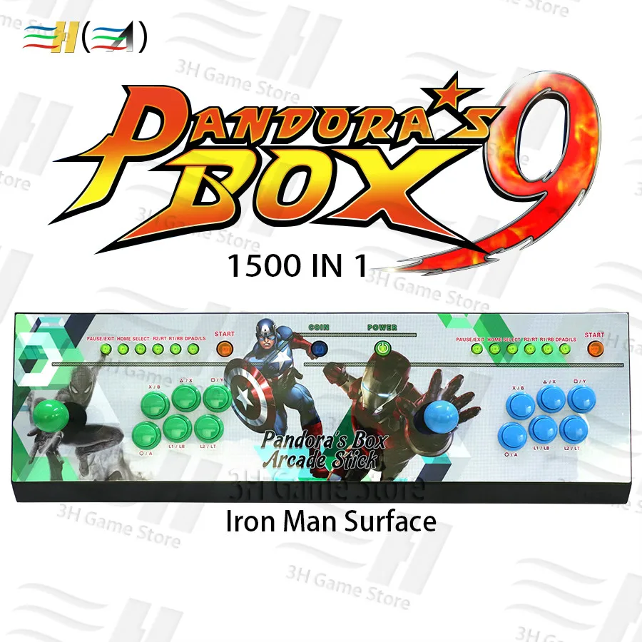2018 Pandora Box 9 1500 in 1 Video Games Arcade Stick Console 2 Players joystick led button Pandora's box 5 plus Version console