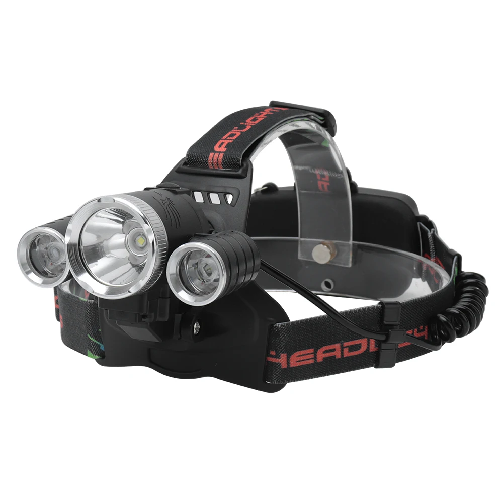 

BORUiT 30000lumens T6+2*R2 LED Headlamp 4-Mode Rechargeable Headlight Waterproof Head Torch Outdoor Bicycle Light 18650 Battery