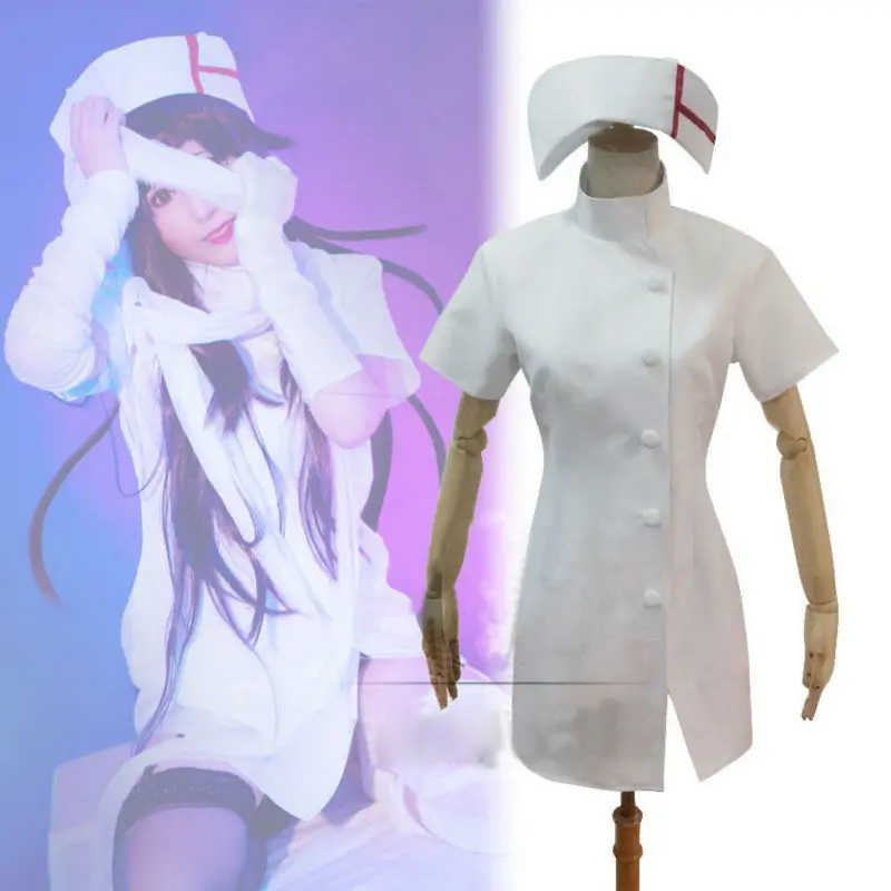 Danganronpa 3 сторона: Despair Mikan Tsumiki белый костюм медсестры для Косплей+ повязка на заказ