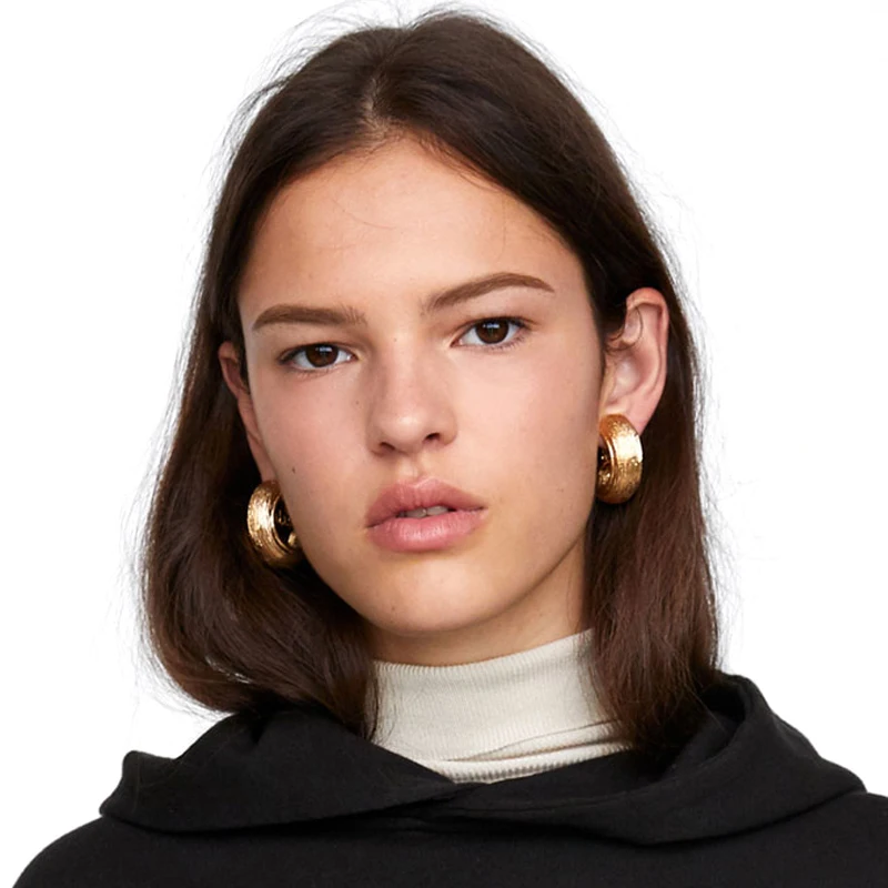 Vodeshanliwen-New-ZA-Gold-Metal-Big-Stud-Earrings-For-Women-Trendy-Bohemian-Charm-Wedding-Statement-Geometry