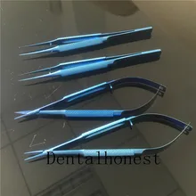 4 шт./компл. titanium микрохирургических инструменты микрохирургии инструментов(счета-фактуры) ножницы Иглодержатель щипцы; высота каблука 14 см
