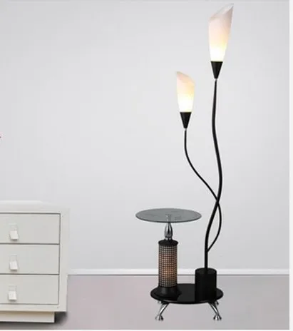 Quality Modern Brief Wood Tea Table Metal Lamp Body Acrylic Quality Modern Brief Wood Tea Table Metal Lamp Body Acrylic Lampshade Two Head Floor Lamps Lights Lighting Free Shipping In From