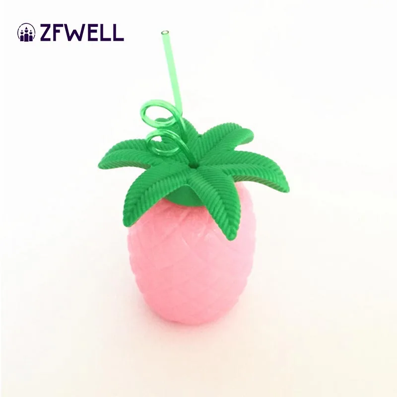 

ZFWELL.9.5 * 15cm .Summer Party Decoration Yellow Pink Plastic Pineapple Straw Cup Outdoor Beach Pineapple Straw Cup Supplies.