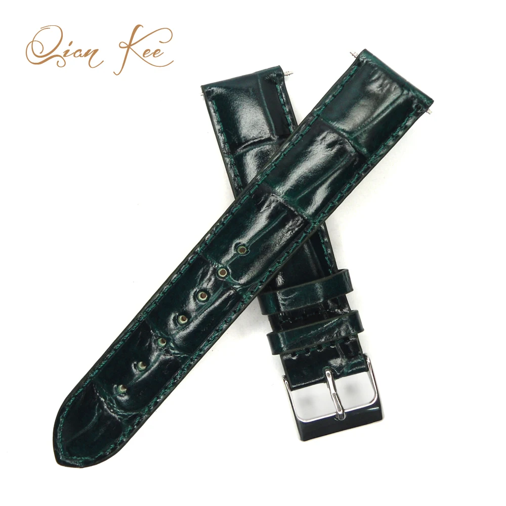 20mm Watch Strap Italian leather Watch Band Special Color Dark Green
