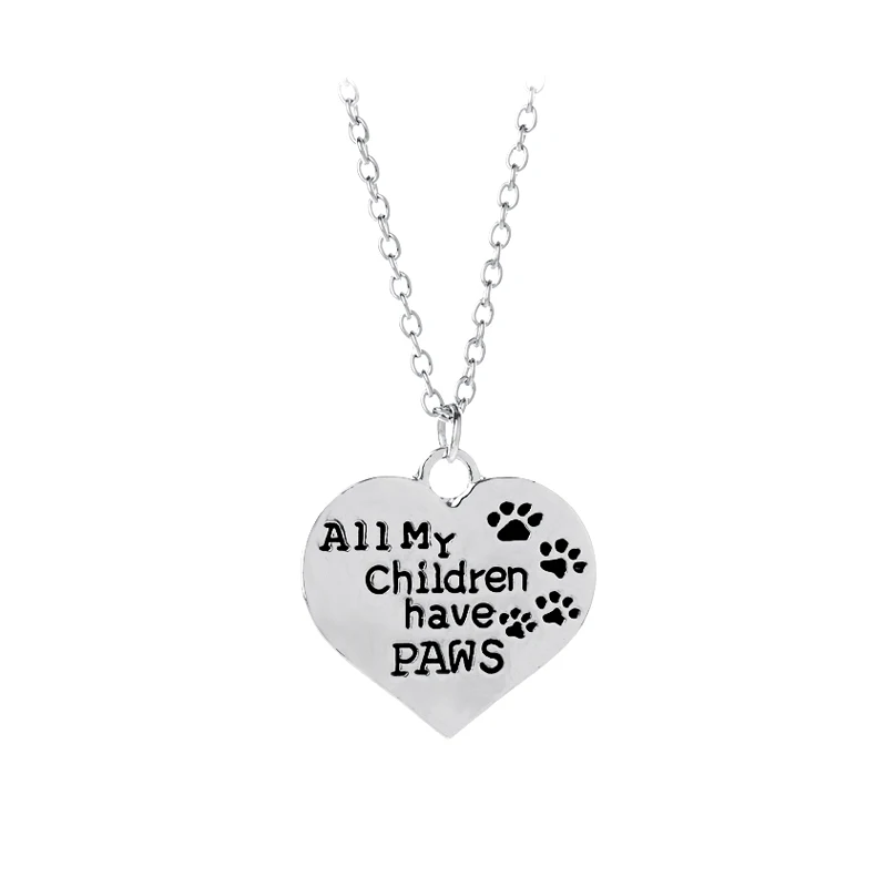 Animal Causes Necklace All My Children Have Paws Pet Lover Dog Paws