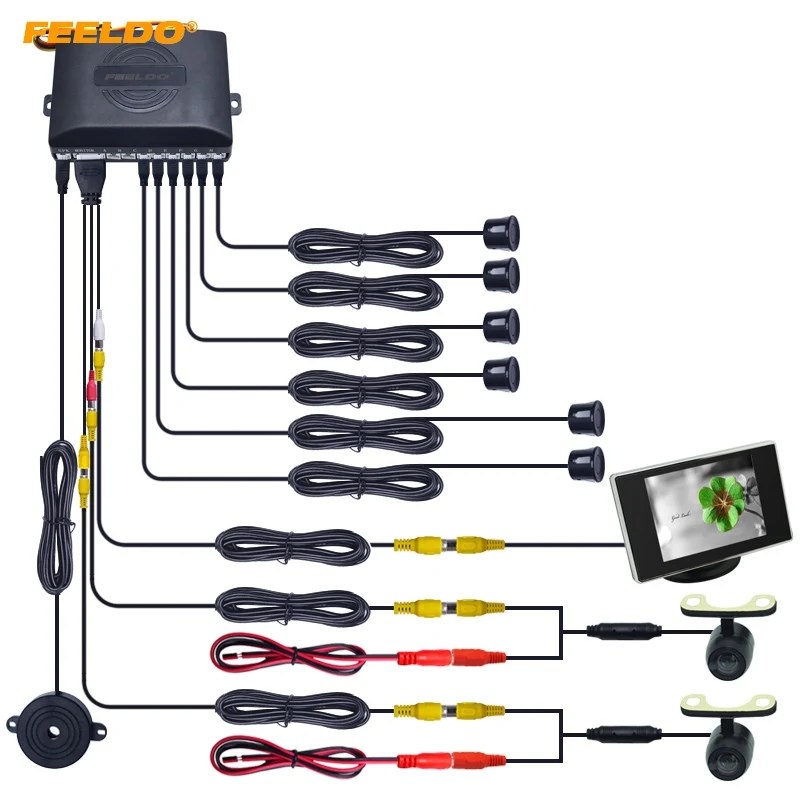 FEELDO Car 6 Sensors/16.5mm Camera/Monitor Front&ampRear Dual View Parking Sensor Backup Radar System | Автомобили и мотоциклы
