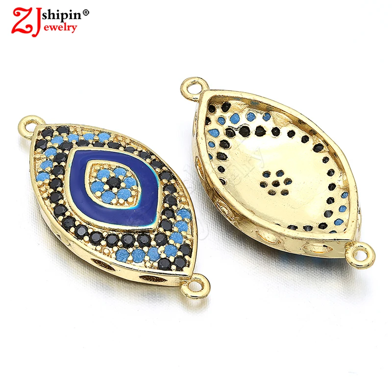 

ZJSHIPIN Charm micro-inlaid zircon CZ jewelry accessories connector suitable for DIY jewelry production discovery