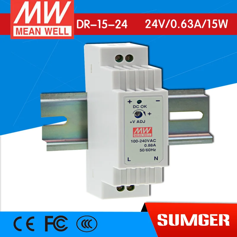 [AAA]MEAN WELL original DR 15 24 12Pcs 24V 0.63A meanwell DR 15 24V 15 ...