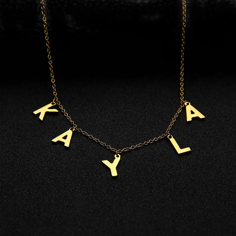 Dangled Name Necklace Personalized Initial Necklace Dangle Name Choker Custom Name Necklace Name Jewelry For Women - Image 6