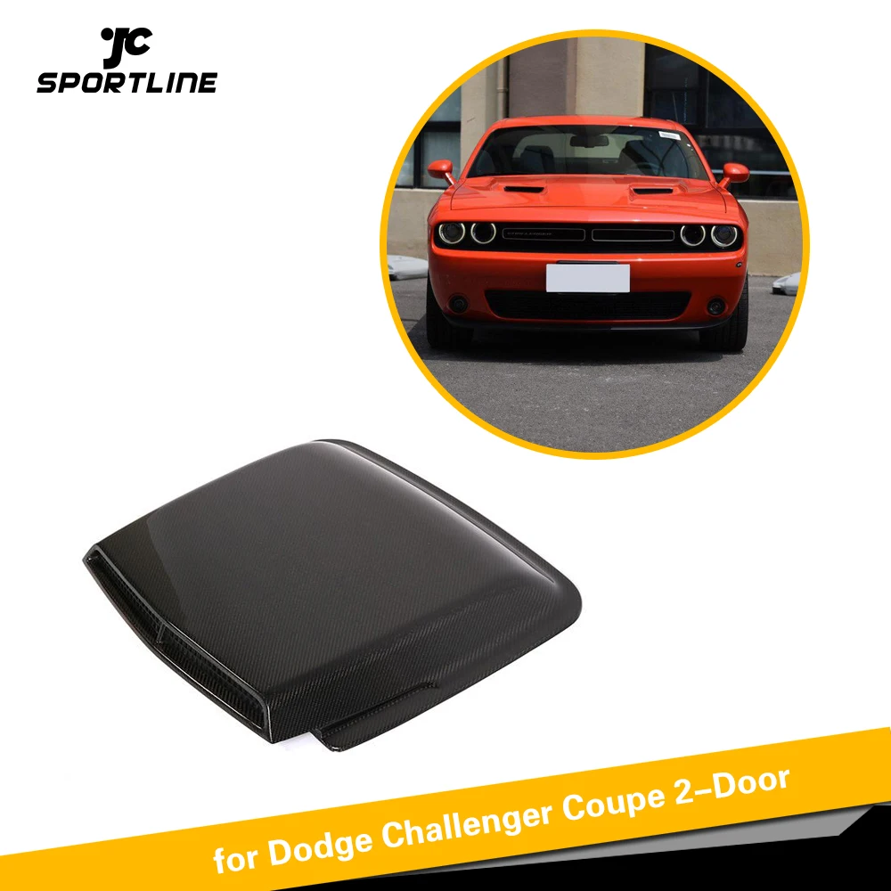 

Front Hood Vent Carbon Fiber Bonnet Car Hood Vents Air Flow Intake Scoop Covers for Dodge Challenger Coupe 2015 - 2019