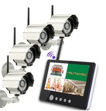 YobangSecurity Wireless 4CH CCTV DVR Security Camera Surveillance System 4 digital Cameras with 9″ TFT LCD DVR Baby monitor