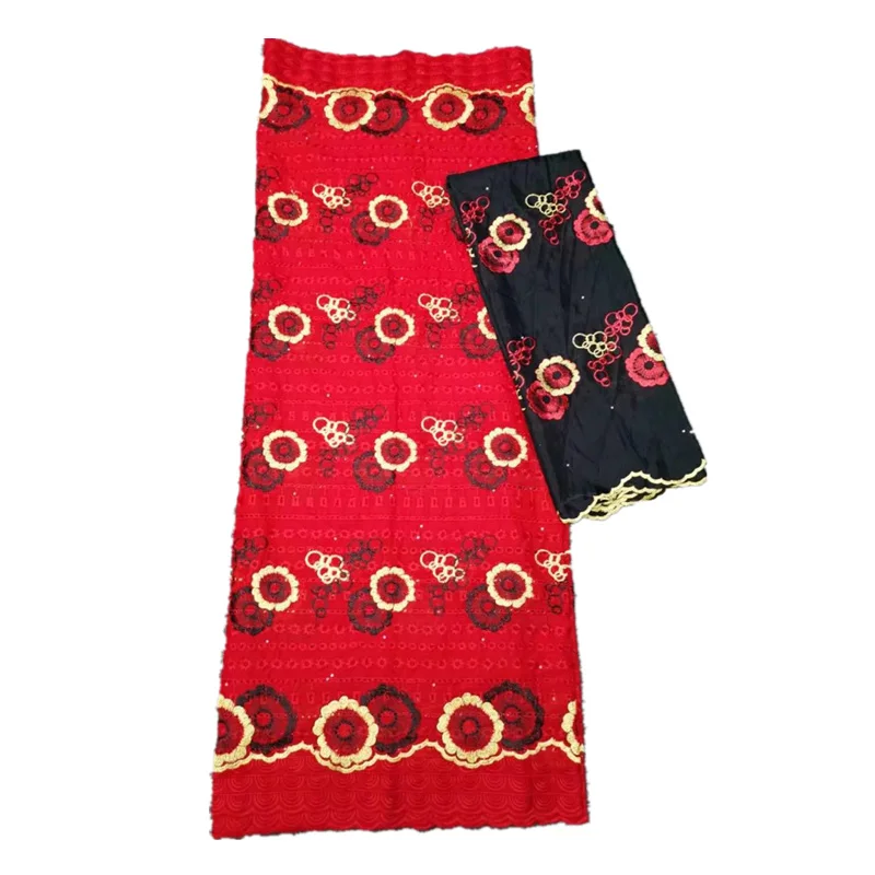 Африканская хлопчатобумажная кружевная ткань со стразами новейшая Вышивка