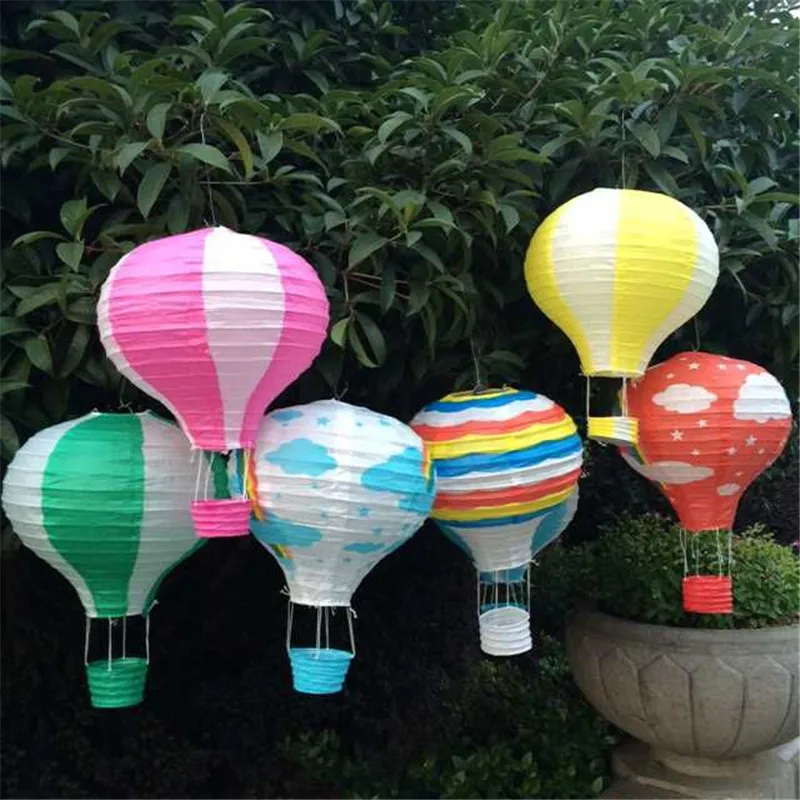 5pcs/lot 12inch=30cm Colorful Hanging Hot Air Balloon Paper Lanterns