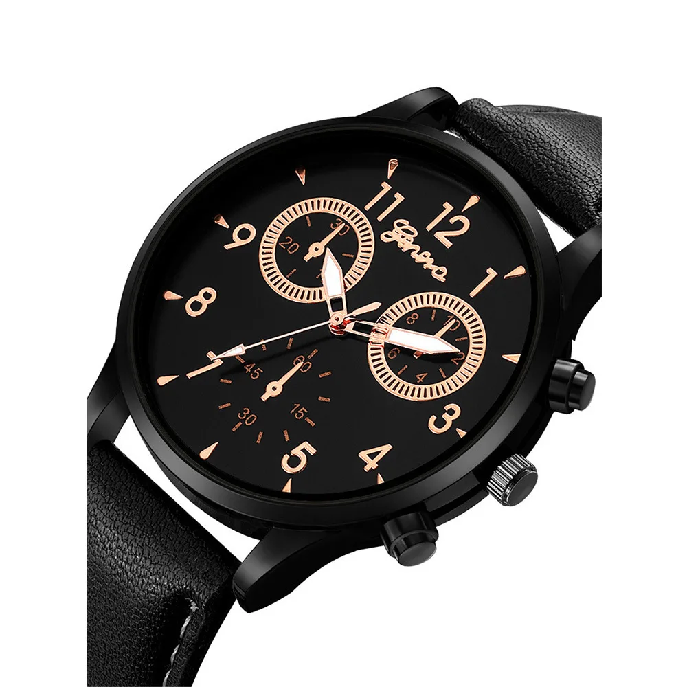 

Fashion simple men's watch belt watch fake three-eyed watch