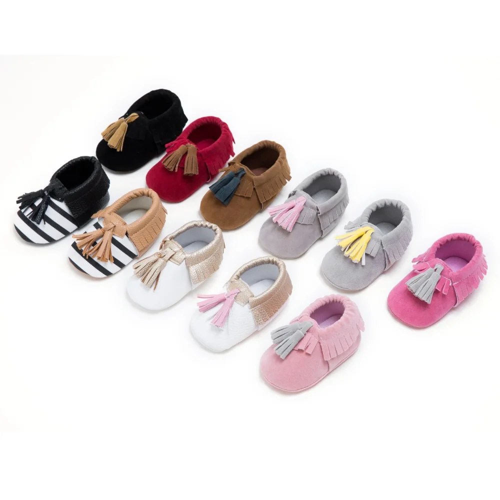 Ленточки из искусственной кожи, для детей обувь детская Мокасины новорожденных обувь для детей мягкие младенцев обувь для малышей, Мокасины, которые делают первые шаги кроссовки на возраст от 0 до 18 месяцев