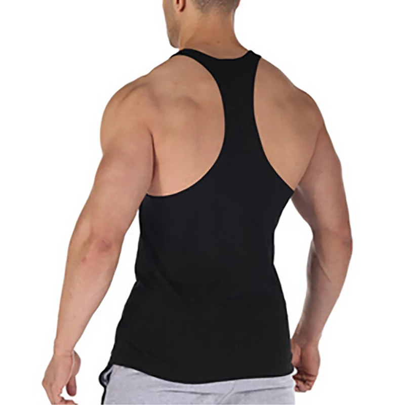 Для бодибилдинга майка мужская Y Back хлопковая одежда для фитнеса и спортзала Мужская s Тяжелая атлетика майка для мускулистых мужчин