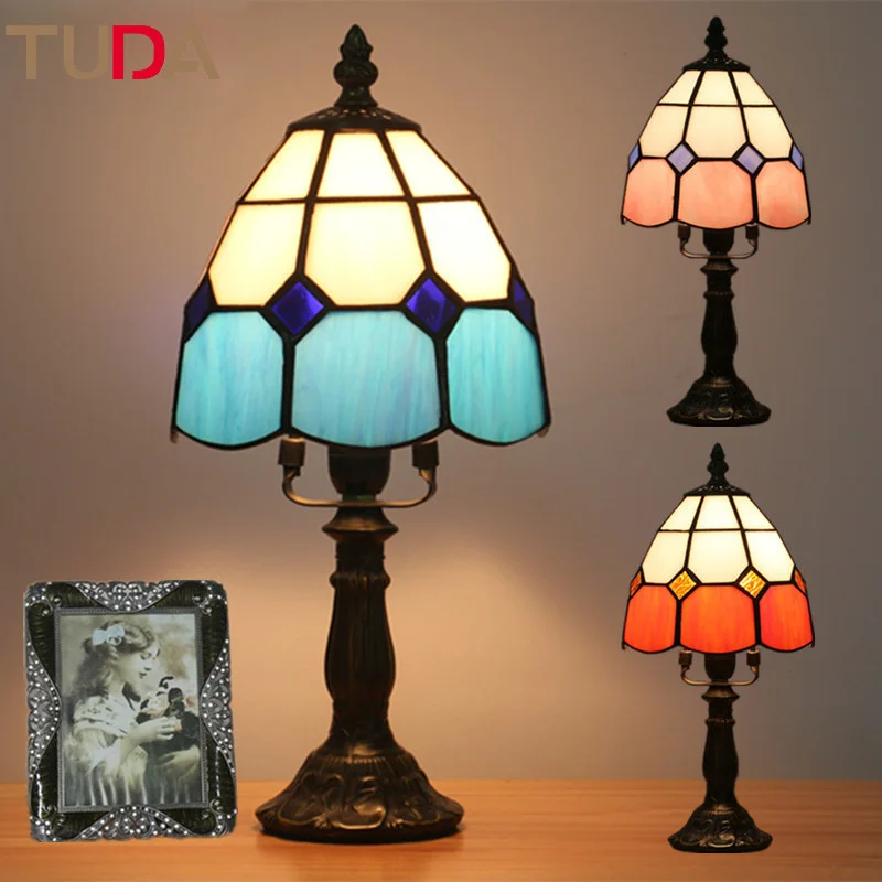 

TUDA 16X32cm European Retro Table Lamp Creative Mediterranean Bedroom Bedside Table Lamp Bar Cafe Decoration Small Table Lamp