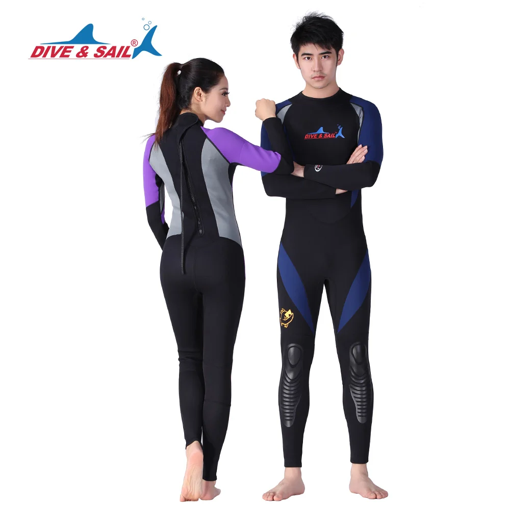 

Free shipping DIVE&SAIL Offical Store authentic 1.5mm neoprene back zipper wetsuits Surf Suit long Sleeve diving suits swimwear