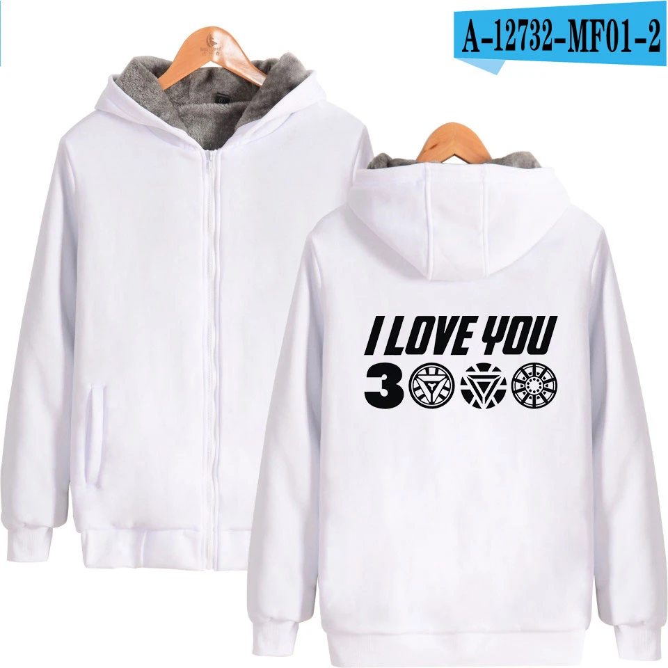 I love you 3000 модные печатные зимние парки женские/мужские с длинным рукавом на молнии с капюшоном теплые пальто поступление горячая Распродажа одежда - Цвет: White