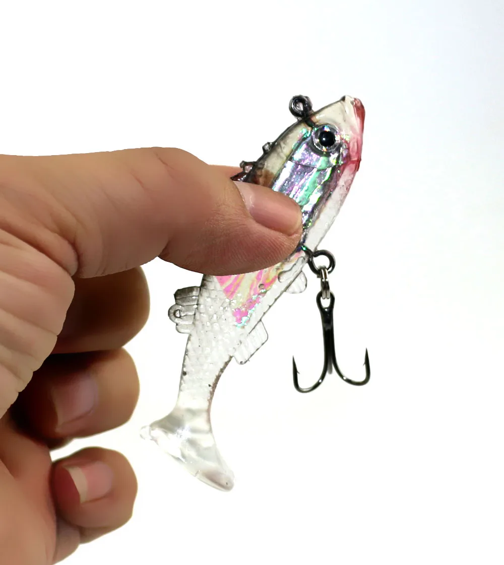 1PC Jig Head Lure Soft Fishing Lure soft baits 6CM 4G shad soft plastic