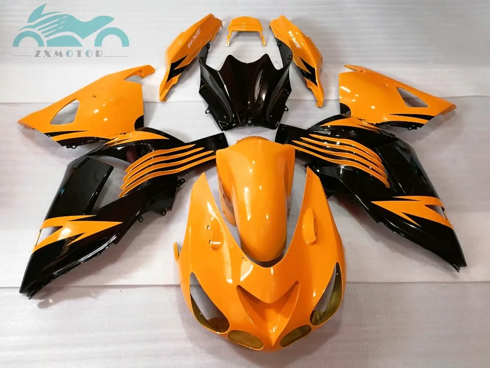 Индивидуальные инъекции обтекатели комплект для KAWASAKI Ninja ZX14R 2006-2009 2011 спортивные полный обтекатель наборы ZX 14R 06 07-11 оранжевый черный