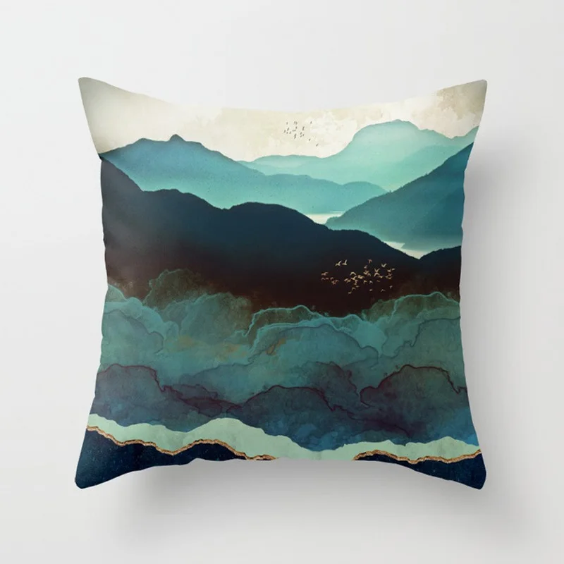 Lychee Geometry Peak Sun Pattern Pillow Cases Colorful Polyester Peachskin 44x44cm Pillow Cases For Bedroom Home Office - Цвет: 11