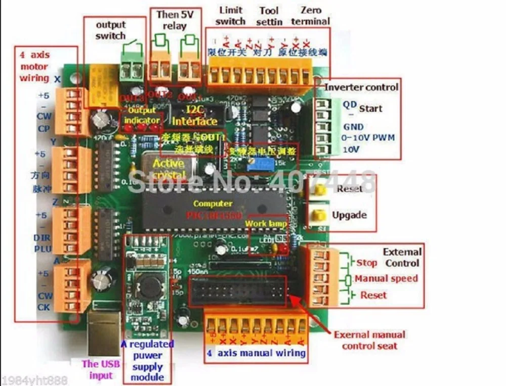 4 осевой USB CNC контроллер CNCUSB USBCNC альтернативный MACH3 2 1|usbcnc 2.1|usb cncusb cnc controller |