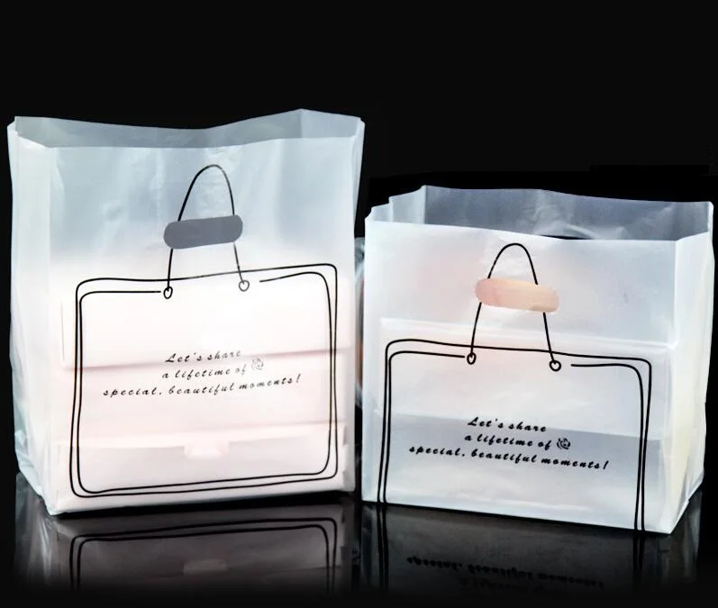 

100pcs Big White Gift Plastic Clothing shopping bags 8C Reusable Translucent Baking Bread Snack Cake Packing Bag 23x36cm Retail