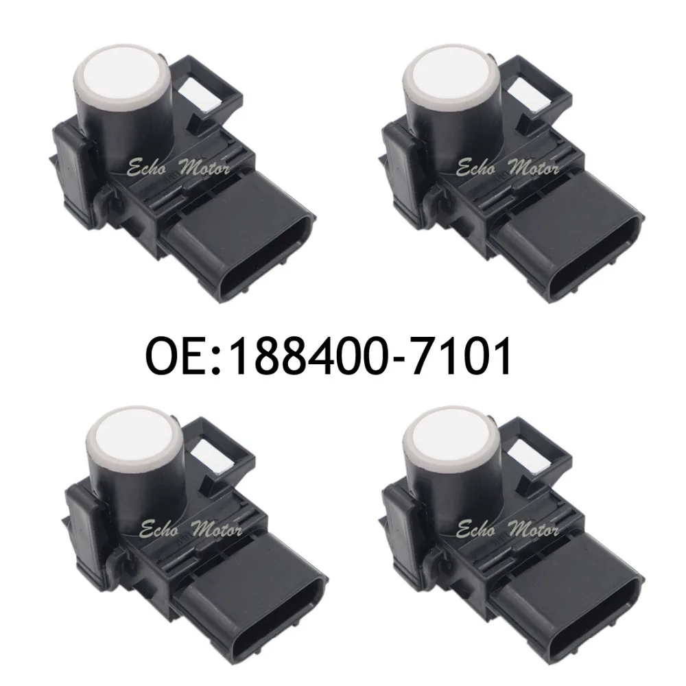 

New SET(4) 188400-7101 040 PDC Parking Ultrasonic Sensor white color For Toyota