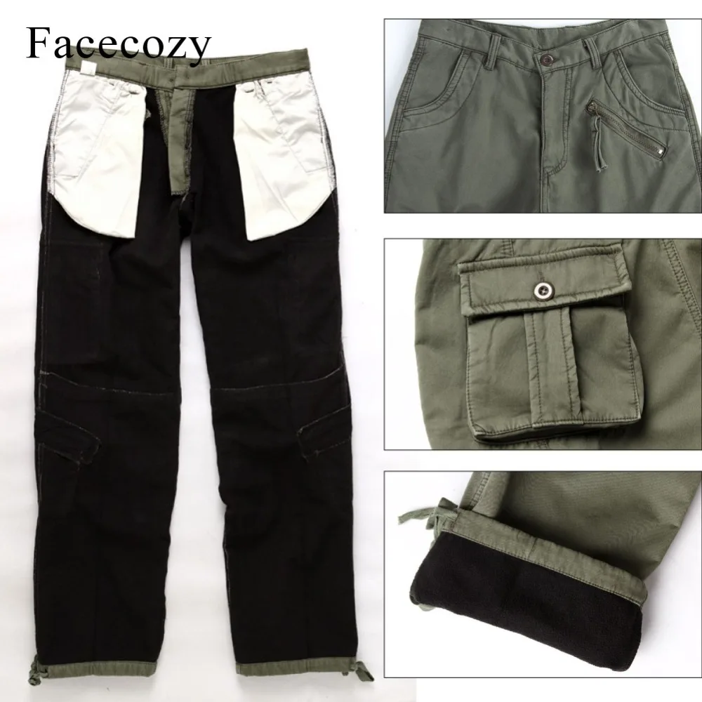 Facecozy мужские брюки карго с несколькими карманами на зиму 2019 уличные флисовые
